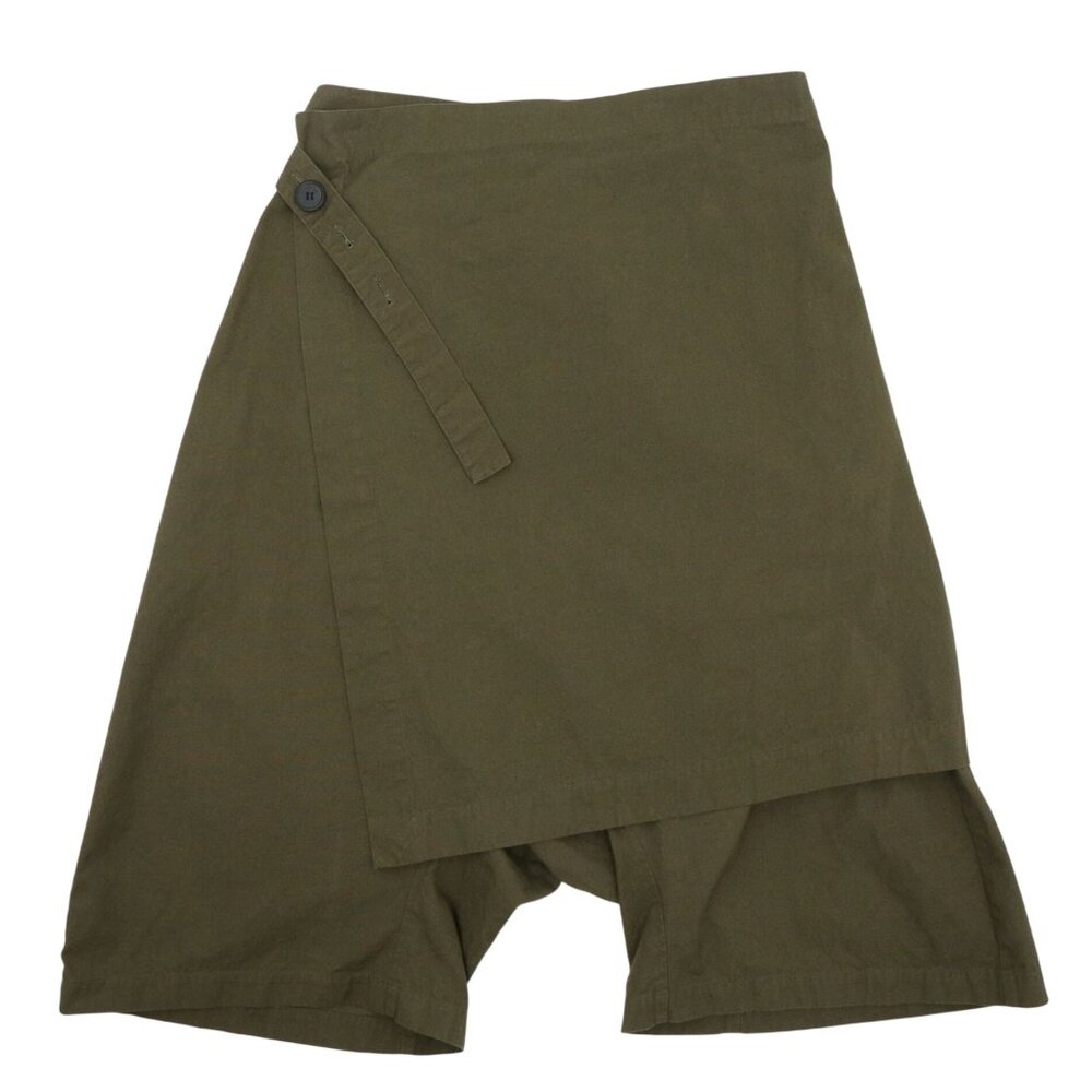 Moyuru Olive Green Drop Crotch Overlay Skort Skirt Trouser Shorts L